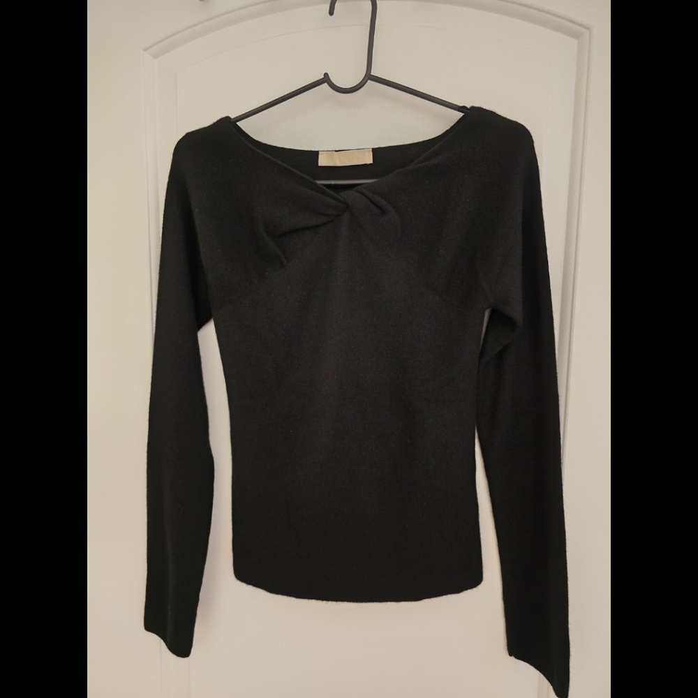 Valentino Cashmere/Polyester Knit Long Sleeve, Black